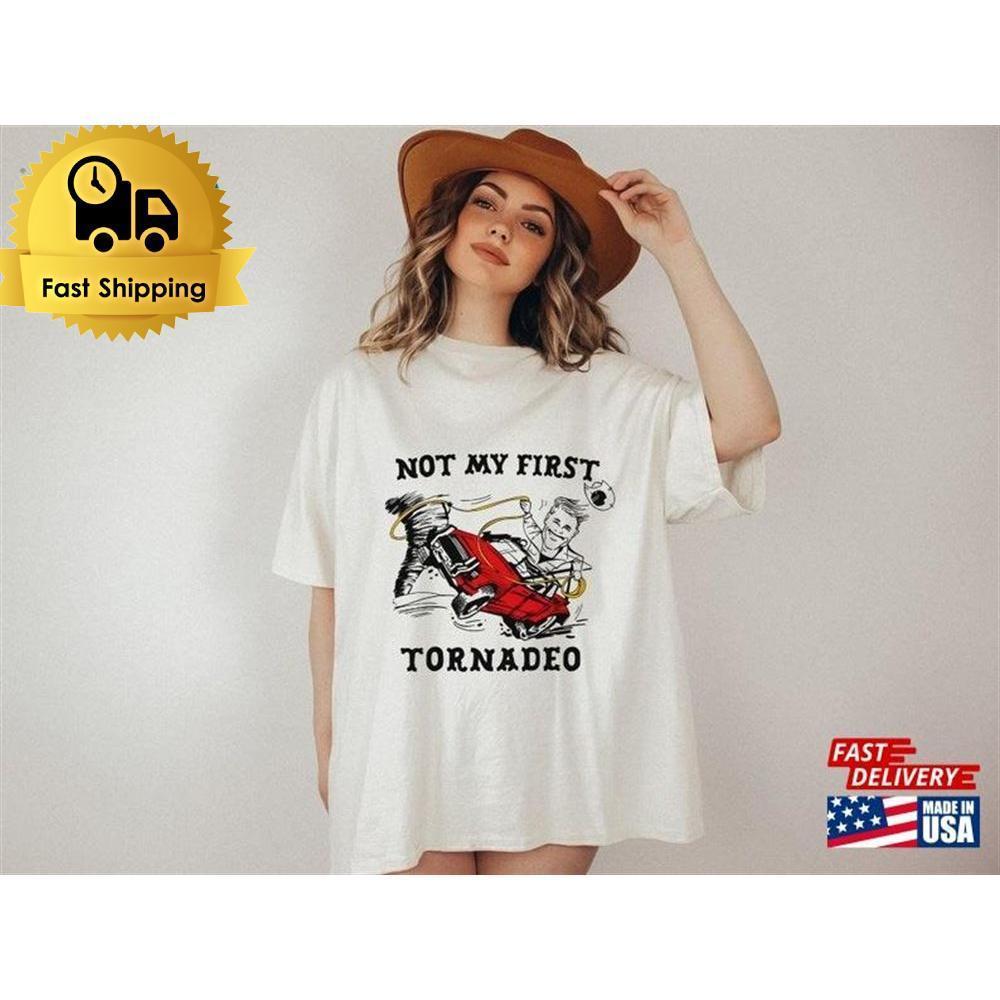 Glen Powell Shirt Not My First Tornado Retro Movie Tee Tyler Owens